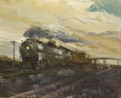 Green! Though Devore - Railroad oil painting by artist April Raber