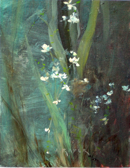 Marshland Grasses - Floral oil painting by artist April Raber