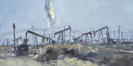 Smoke Signals - Industrial oil painting by artist April Raber