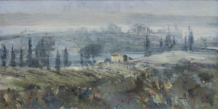 Tuscan Haze - Landscape oil painting by artist April Raber